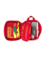 Load image into Gallery viewer, Red first aid kit with transparent compartments on a white background