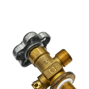 CGA540 Oxygen Threaded Valve-Front + Up view